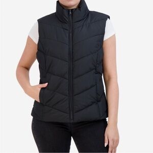 Aeropostale Remixed Down Full Zip Black Puffer Vest Size Small